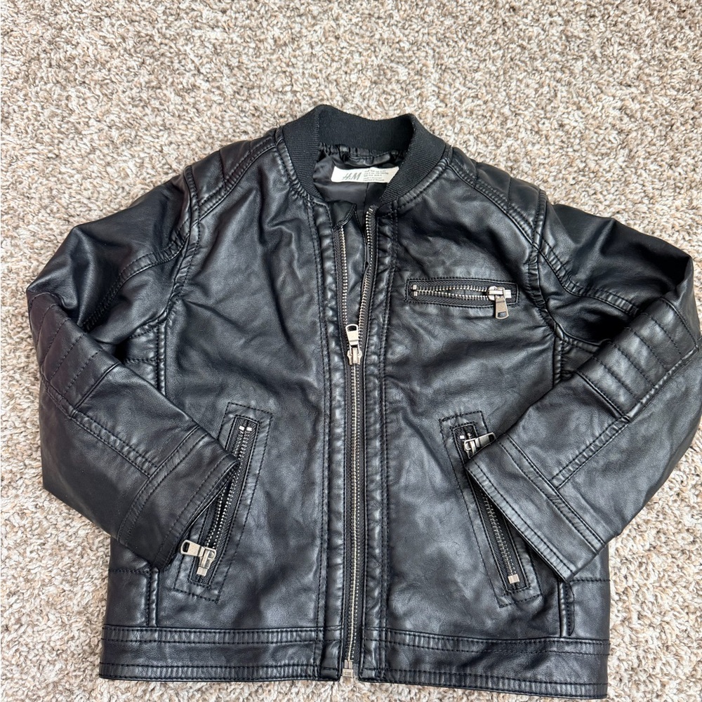 H&M Kids Black Faux Leather Jacket